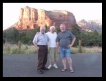 Orestus, Stella and Dennis in the parking lot near Sedona