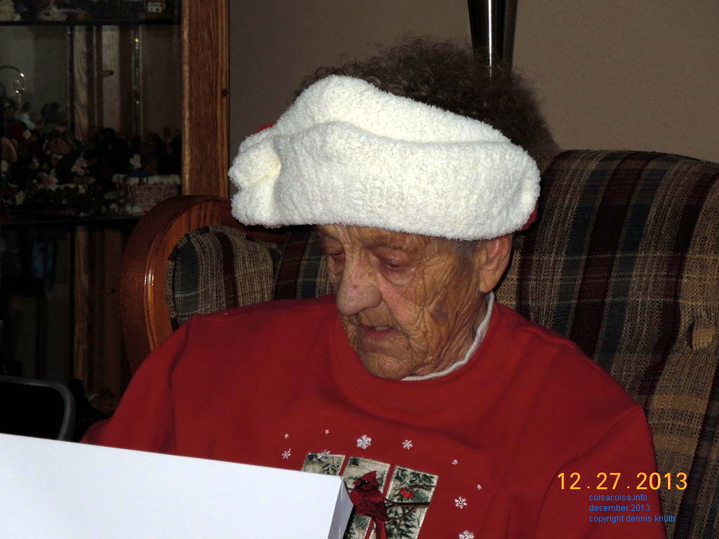 Grandma Emogene close up at Christmas