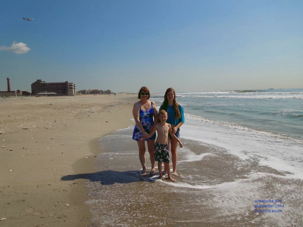 Sherri, Kelsey and Jared on the deserted New York Beach