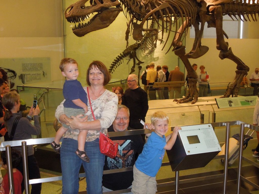 Sherri and her son's kids at the Museum of Natural History in New York