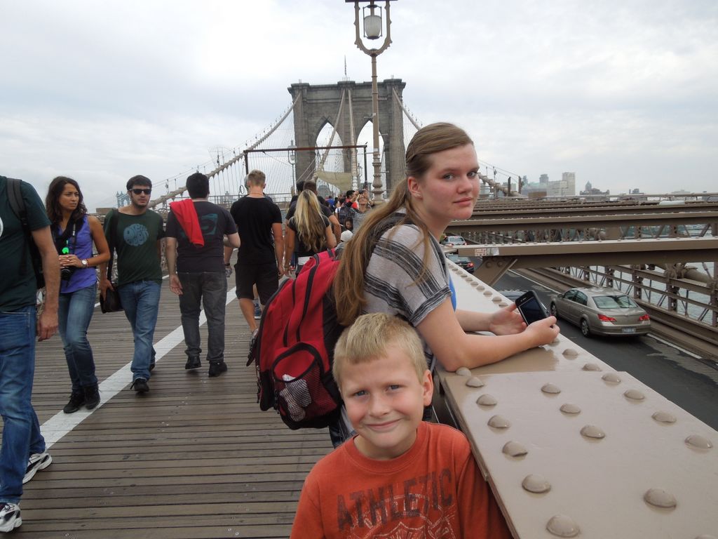 Jared Moore and Kelsey Bundy on the Brooklyn Bridge