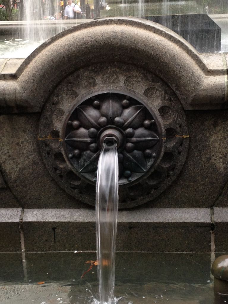 City Hall Park fountain water spigot on the Croton Fountain