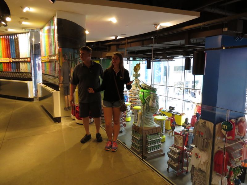 Abby and Tom at the New York M and M Store