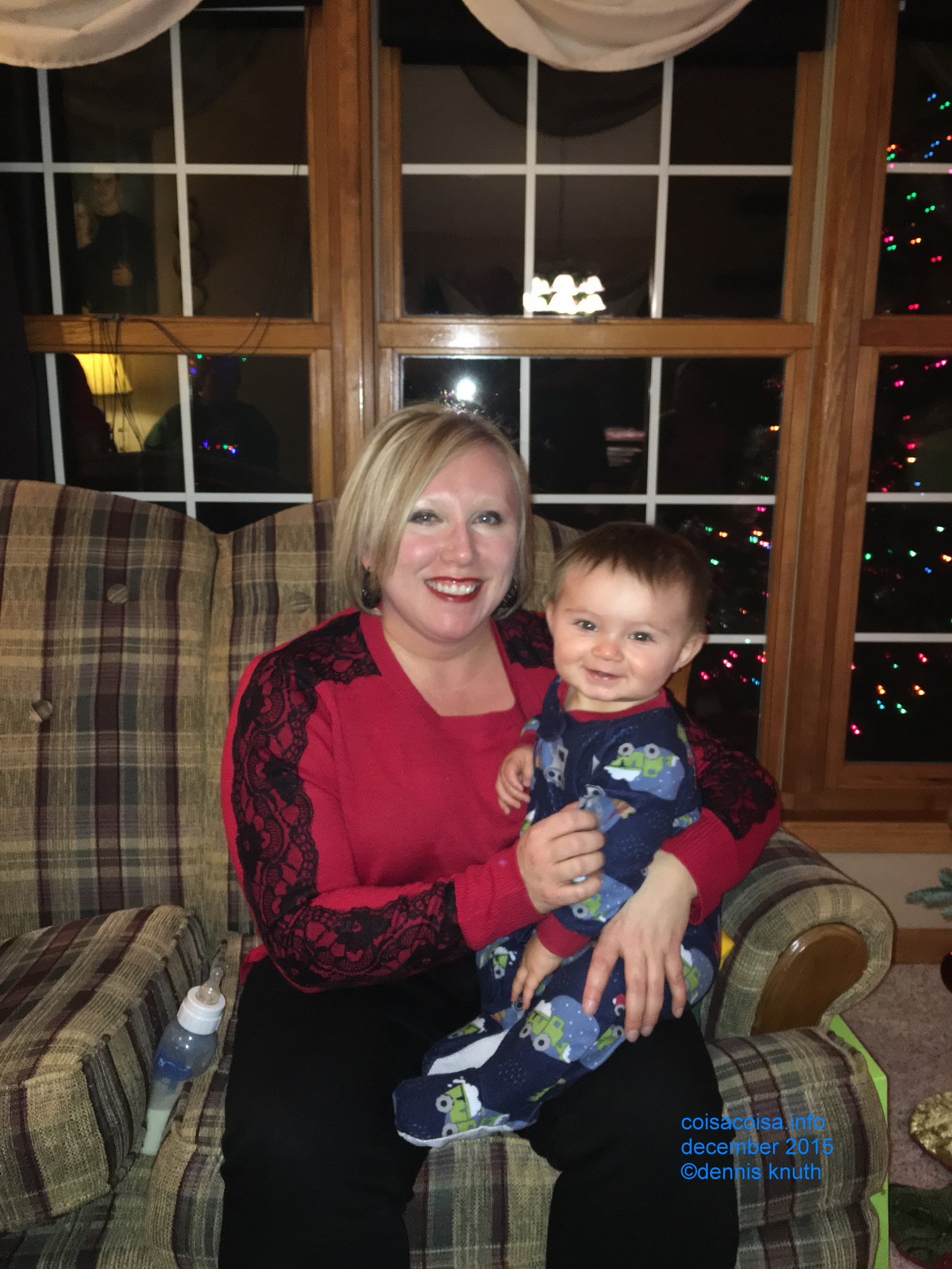 Auntie Kelli with Carson on his 2nd Christmas