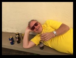 Dennis relaxes in Belo Horizonte with a beer