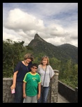 Debbie, Connor and Sharon on the way to Corcovado