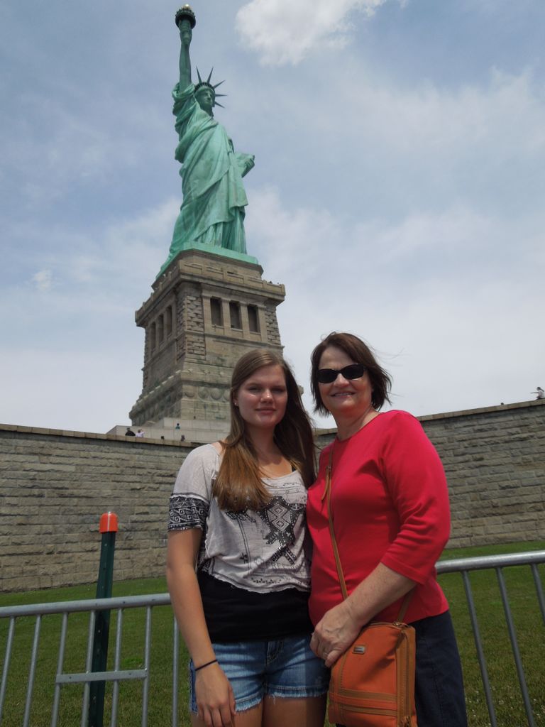Kelsey and Sherri at the Statue of Liberty