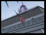 The spire on the Empire State Building
