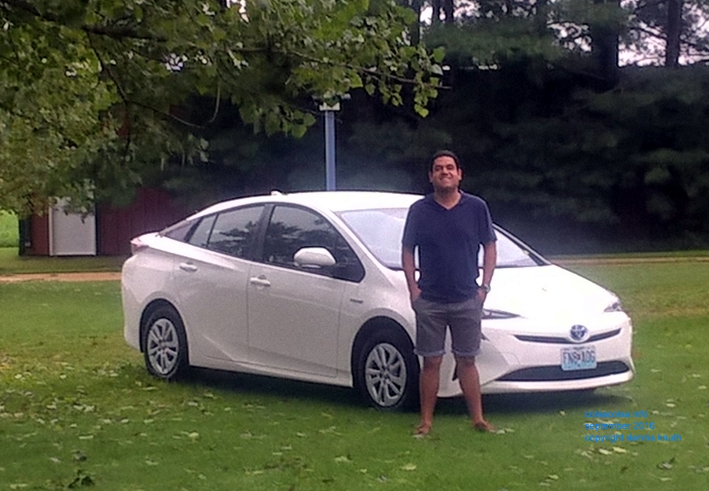 Raphael with his rented Toyoto Prius