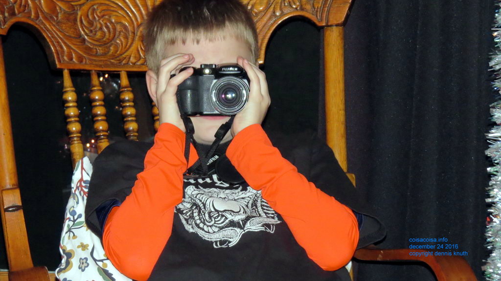 Jared with his new camera for Christmas