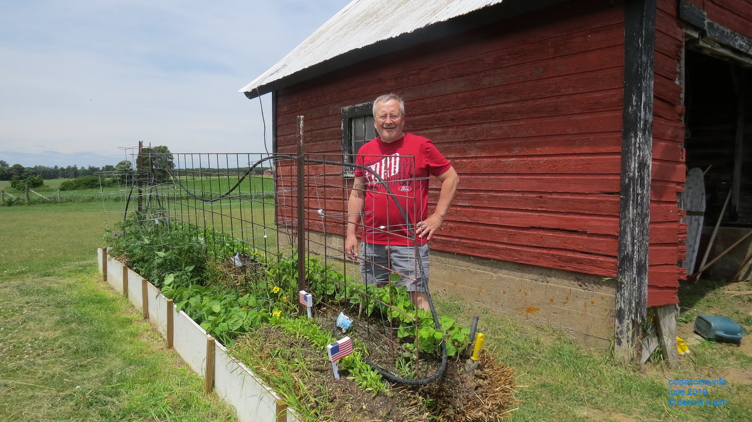 Dennis Knuth with his 2019 straw bale garden