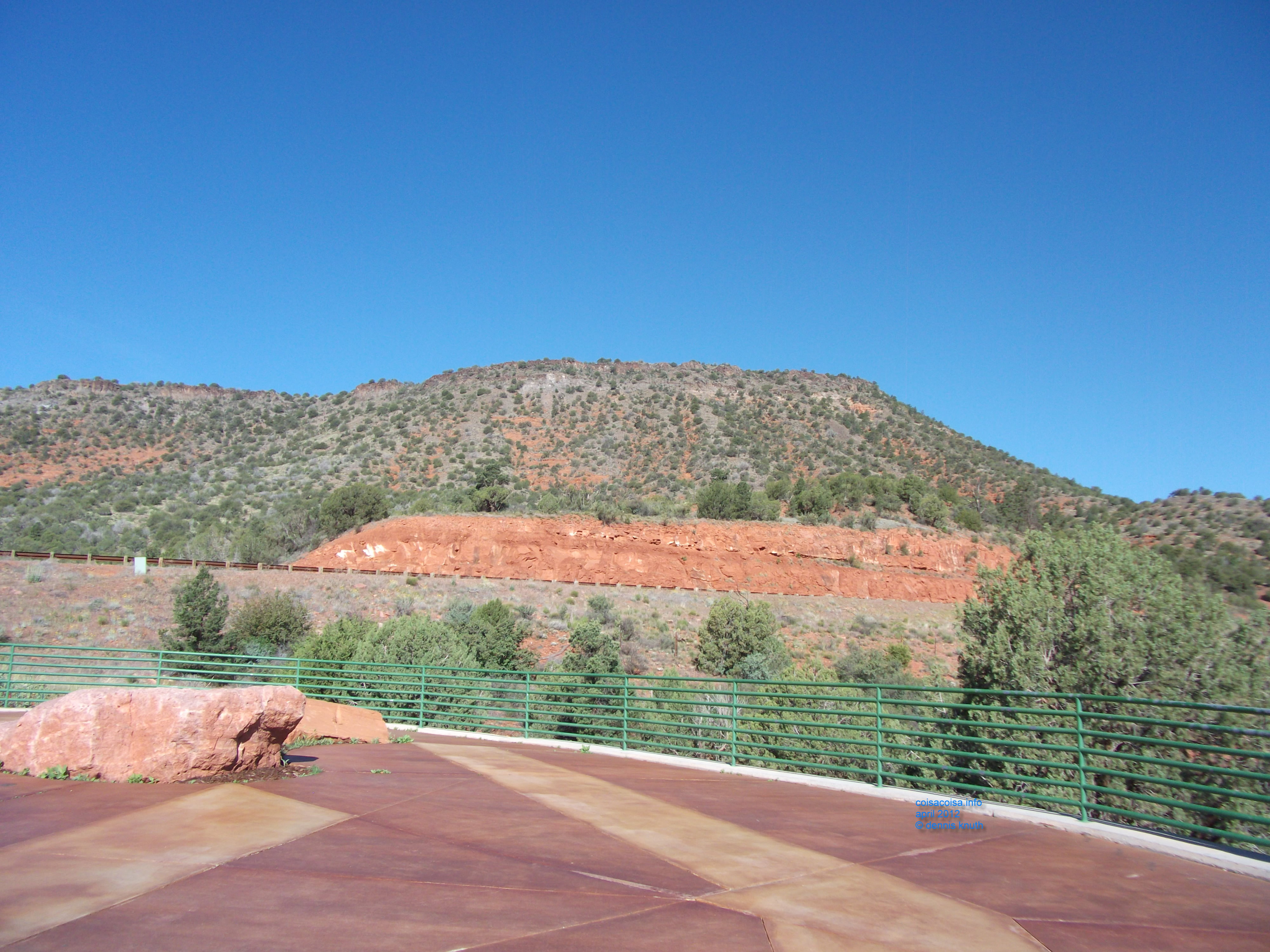 Walking on the paved walkway of the Sedona Visitor's Center