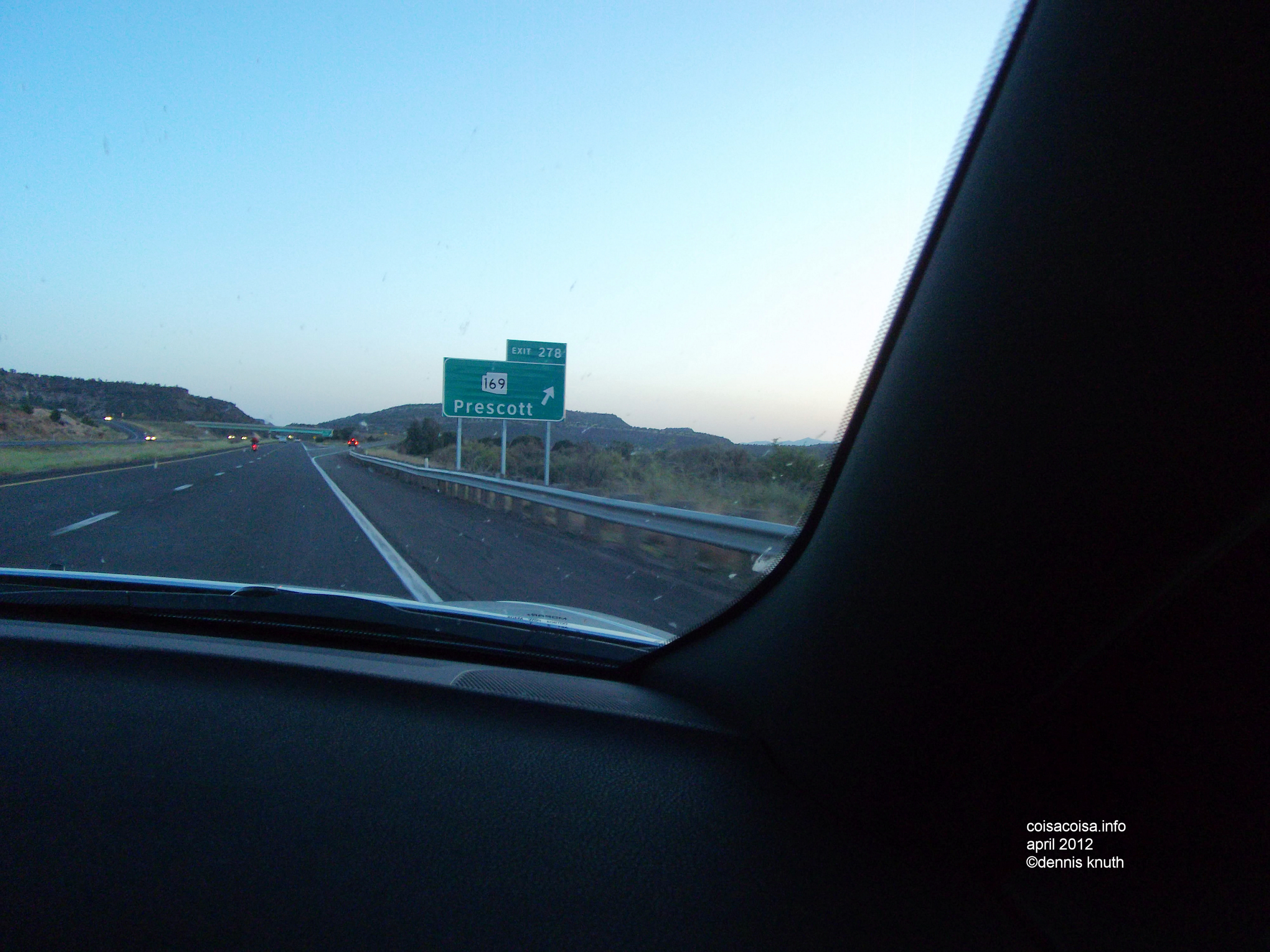 Prescott exit on I-17 to Arizona Highway 169
