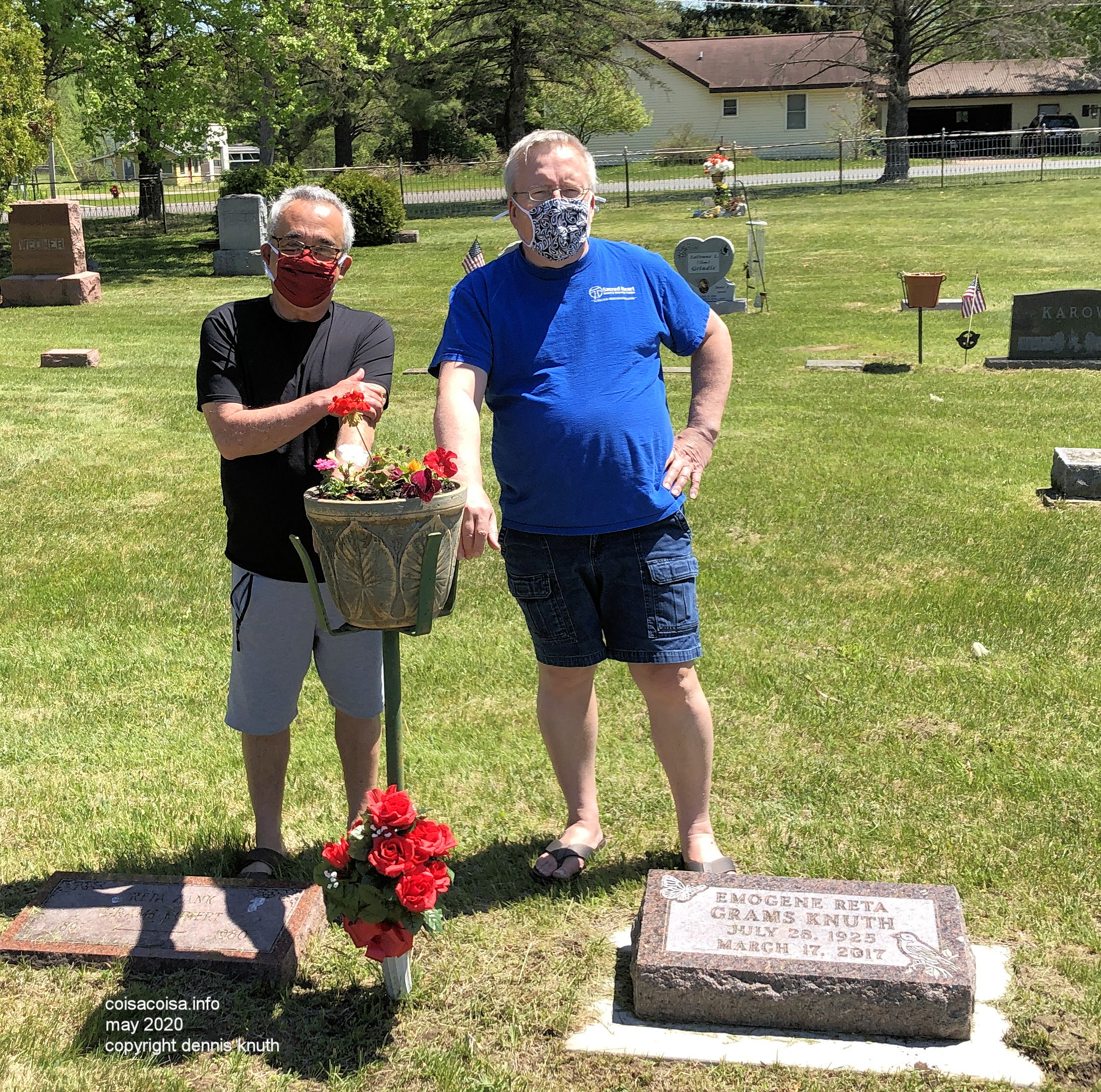 Helton and Dennis a Emogenes grave