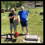 Taking flowers to Emogene's Grave in Augusta Wisconsin