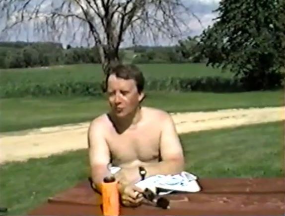 Dennis with out a shirt on the Mondovi Farm Video 1992