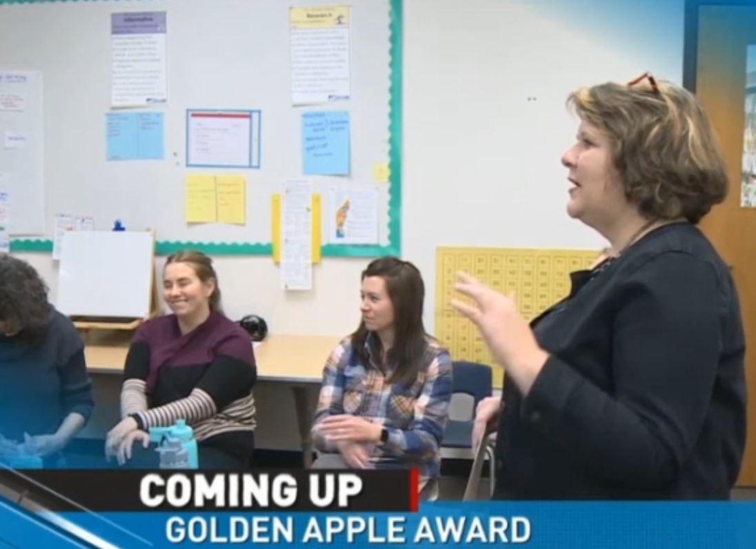 Debbie gets Gold Apple Award in Eau Claire Wisconsin