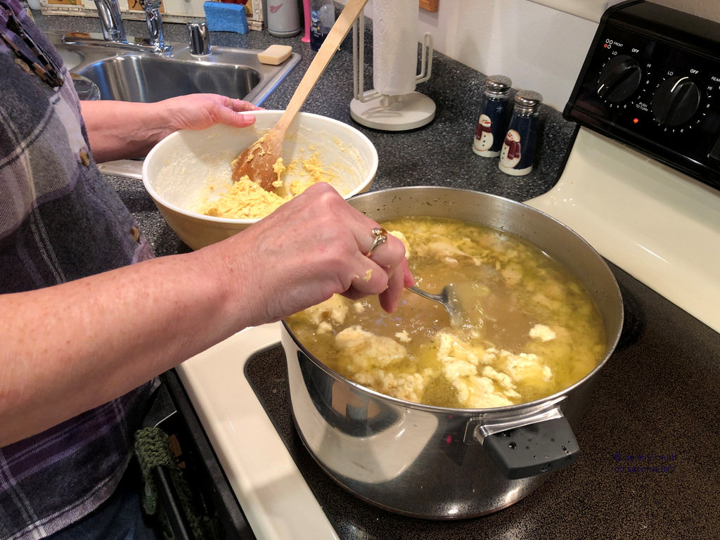 Dropping Dumplings into a boiling pot